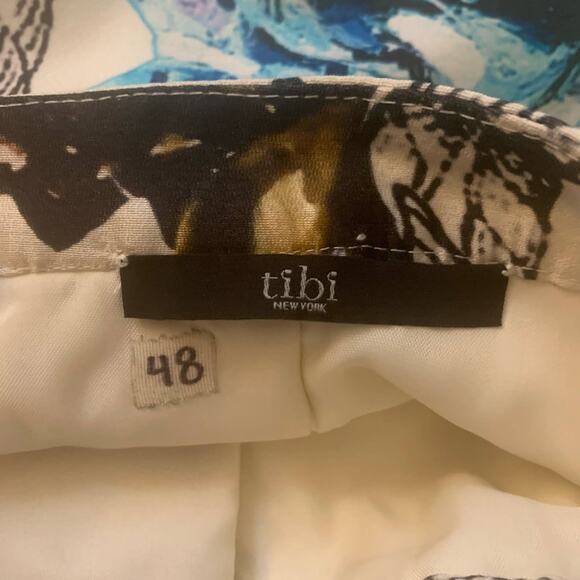 Tibi cream multicolor floral print scuba midi skirt - Picture 5 of 7